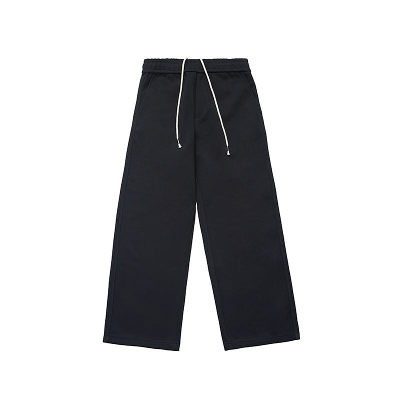 Comfortable Lazy Air Layer Loose Drape Knitted Straight Machete Sweatpants