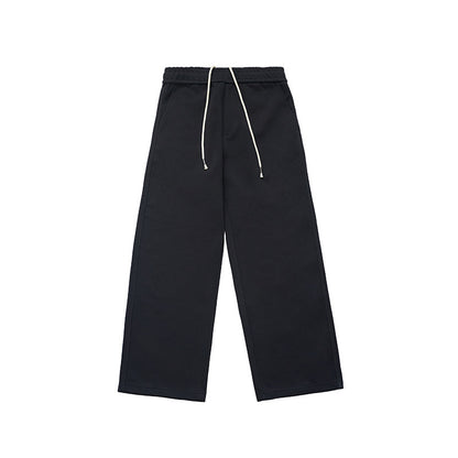 Comfortable Lazy Air Layer Loose Drape Knitted Straight Machete Sweatpants