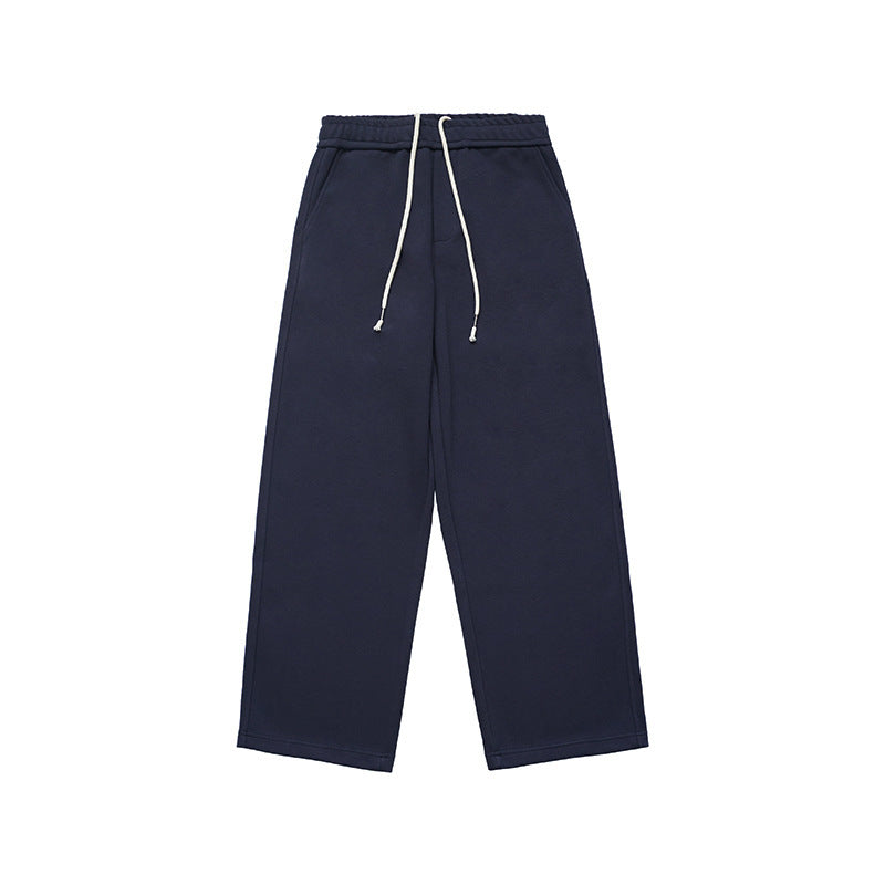 Comfortable Lazy Air Layer Loose Drape Knitted Straight Machete Sweatpants