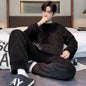 Men's FallWinter Thickened Coral Velvet Pajamas Suit