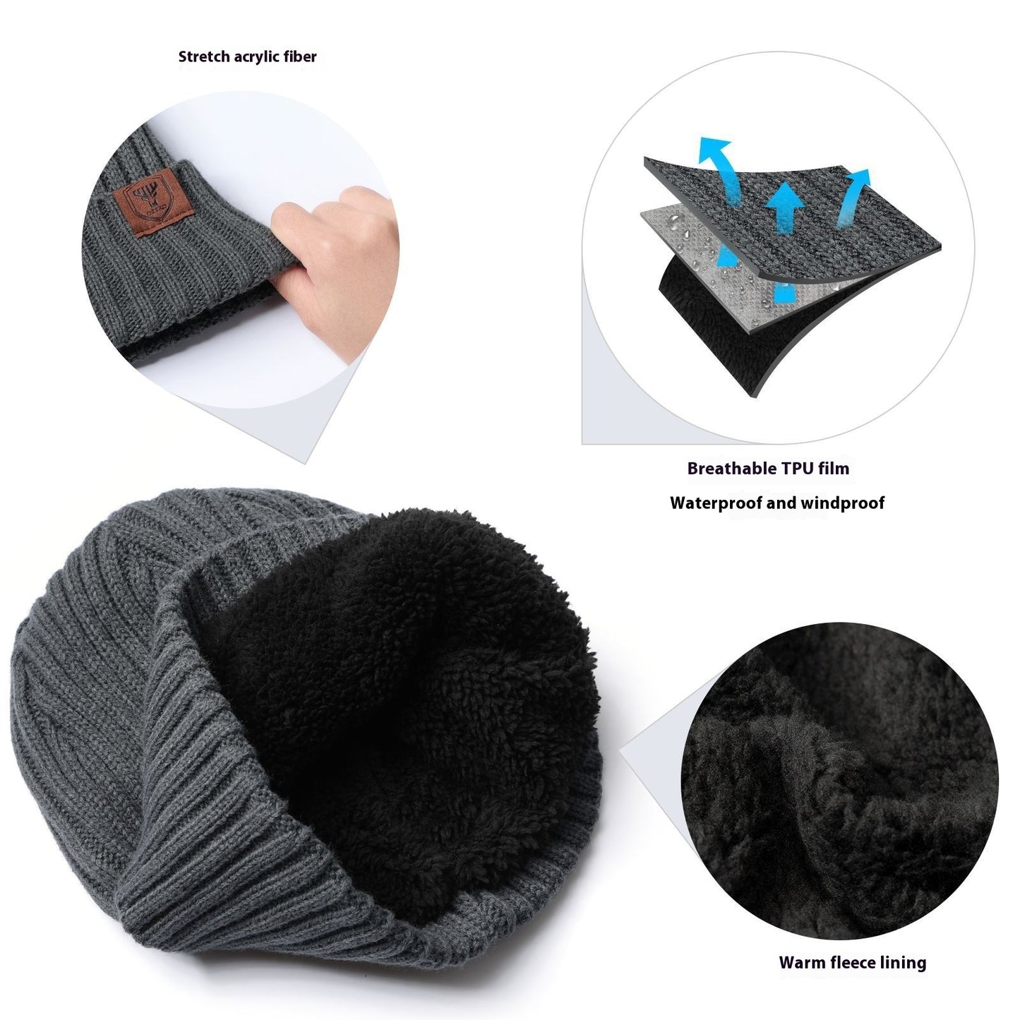 Big Head Circumference Warm Ear Protection Men's Woolen Cap